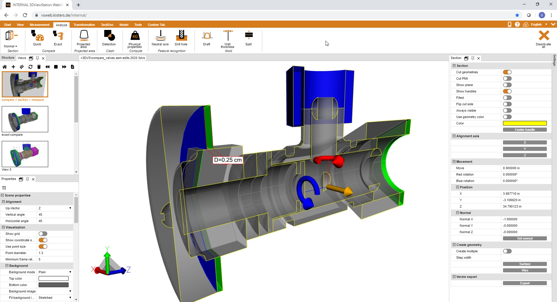 3DViewStation Compare Section Dimension 3DViewStation Compare Section Dimension