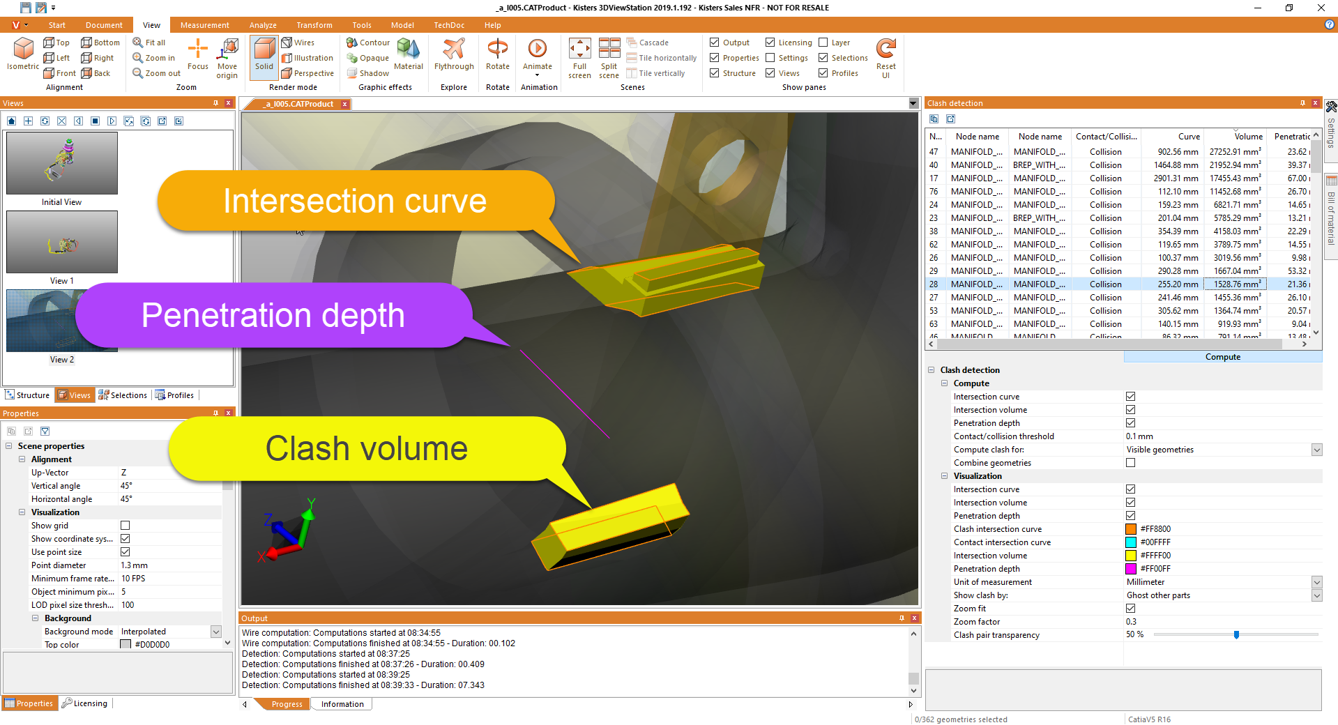 3DViewStation DMU clash volume intersection Curve penetration depths 3DViewStation DMU clash volume intersection Curve penetration depths