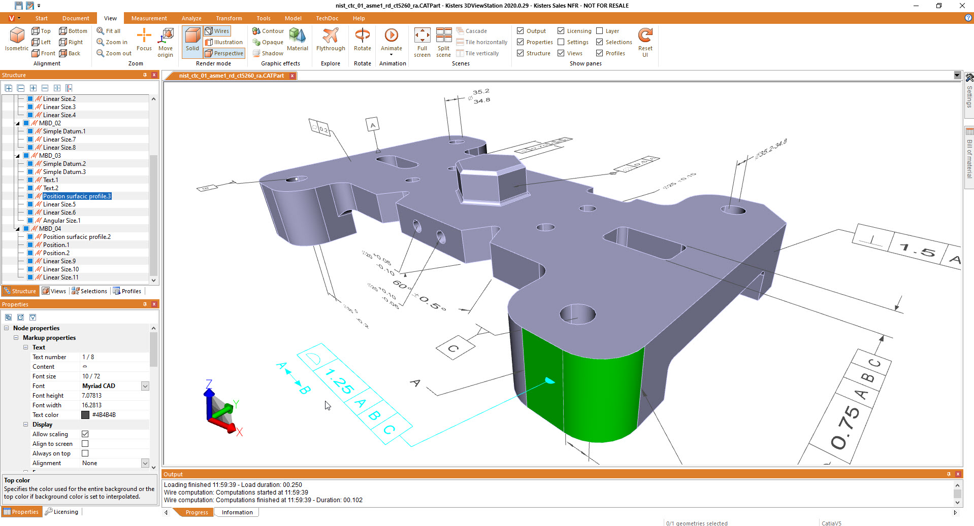 MBD: PMIs with Catia Catia viewer with PMI / MBD support