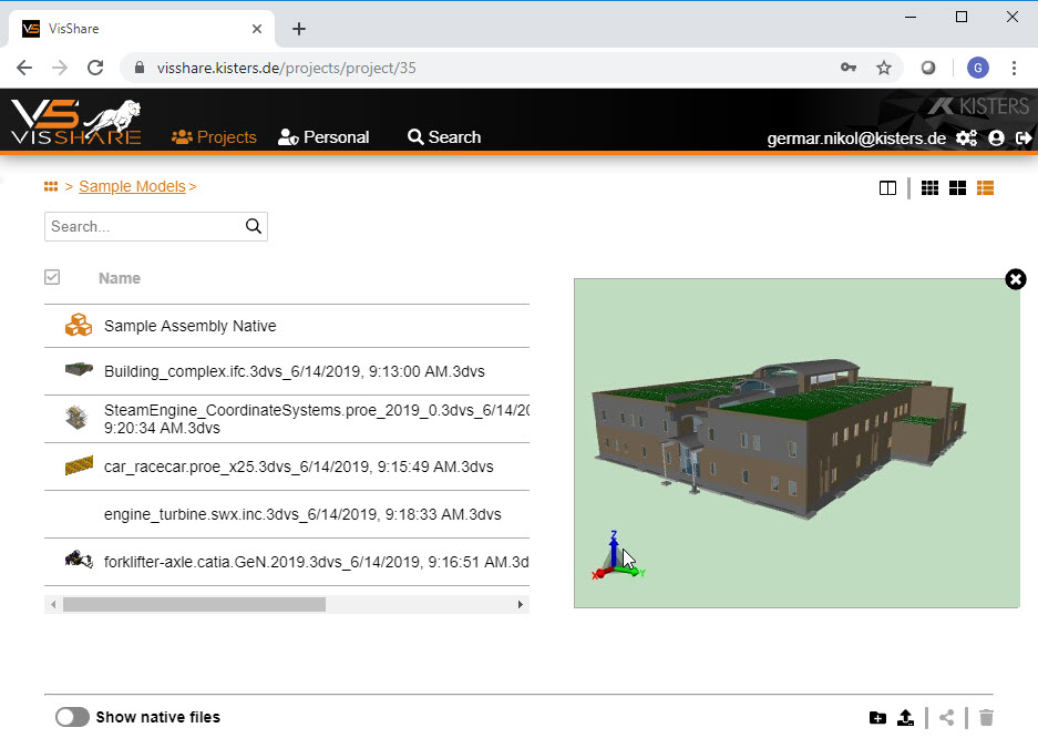 VisShare split view
